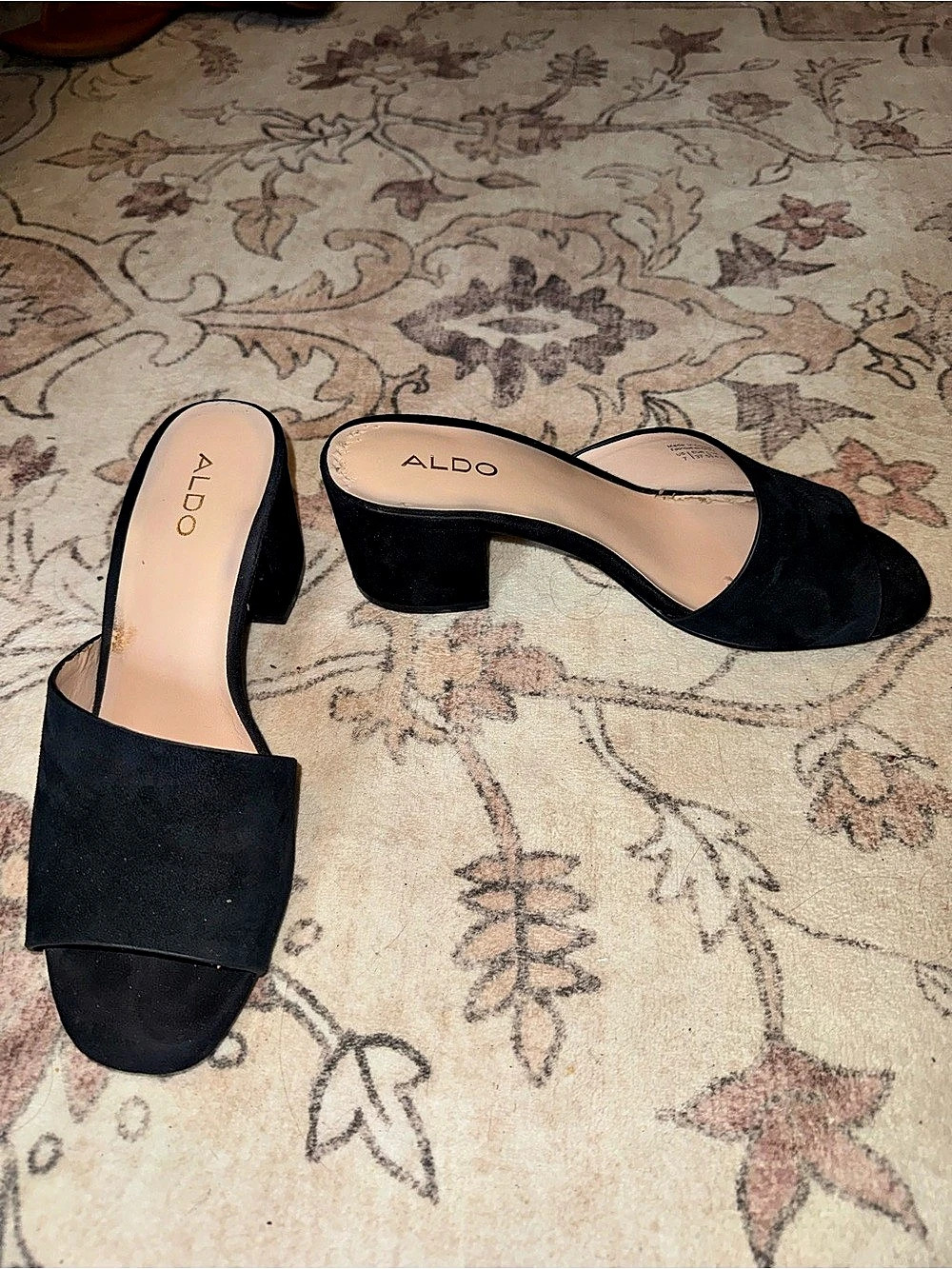 ALDO Black Block Heel Slingback Mules